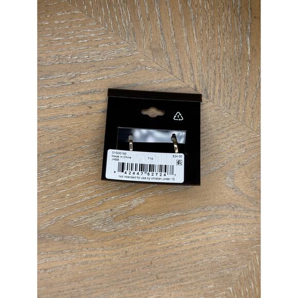 Anne Klein Gold Tone Starburst Stud Earrings Crystal Rhinestone - Picture 2 of 2